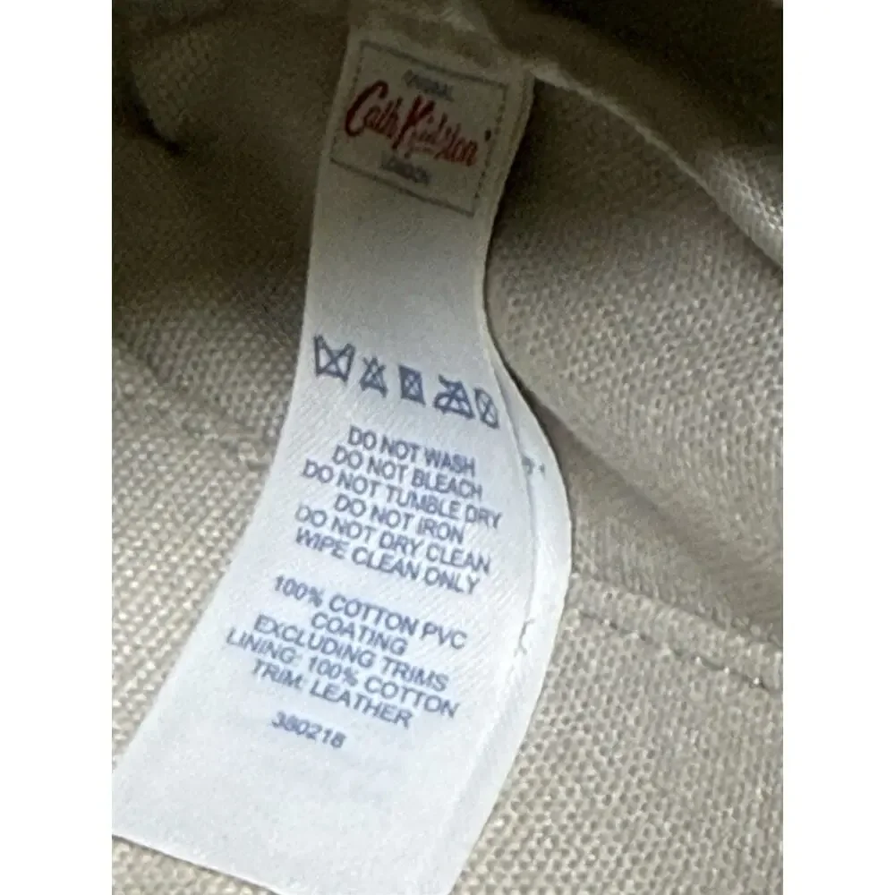 Cath Kidston Crossbody Blue Polka Dot Coated Cotton Zip Top Canvas Strap Bag